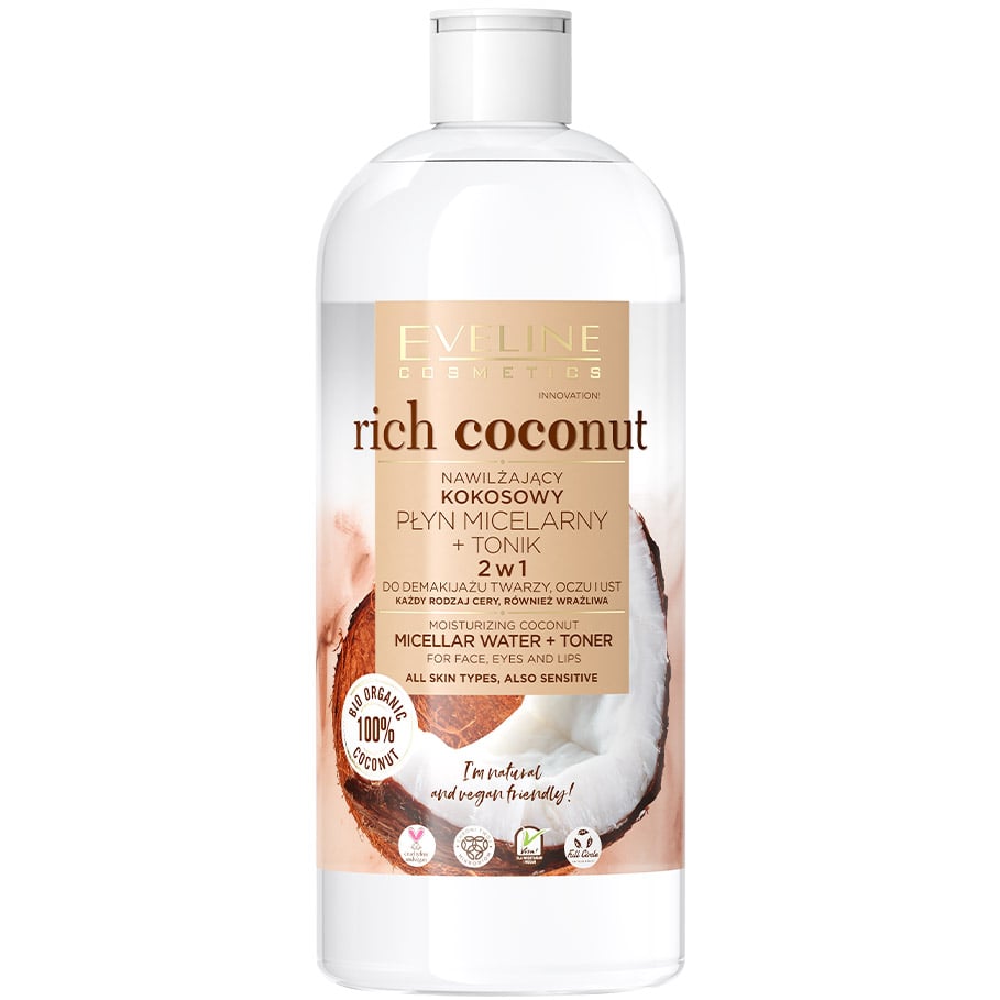 Кокосова міцелярна вода Eveline Rich Coconut 2 в 1 400 мл - фото 1