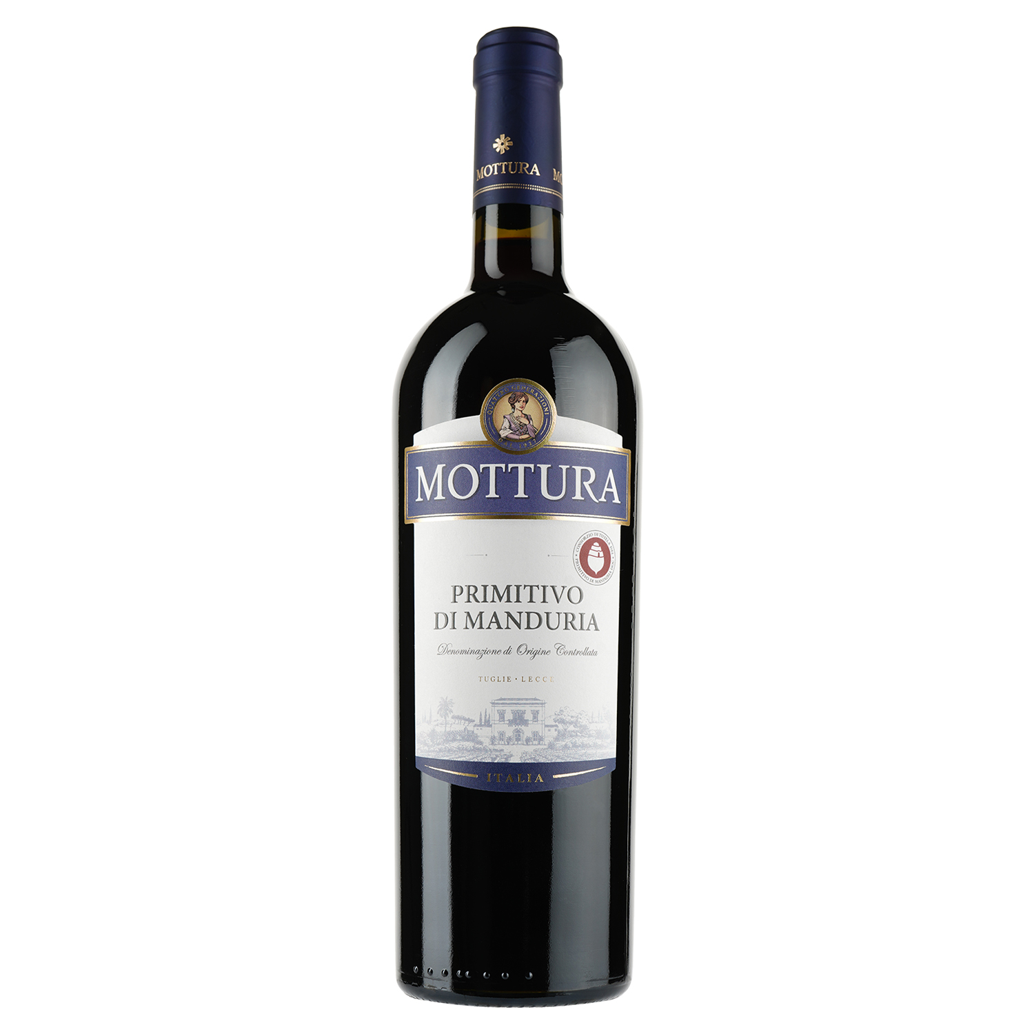 Вино Mottura Vini Primitivo di Manduria DOC, червоне, сухе, 11-14,5%, 0,75 л - фото 1