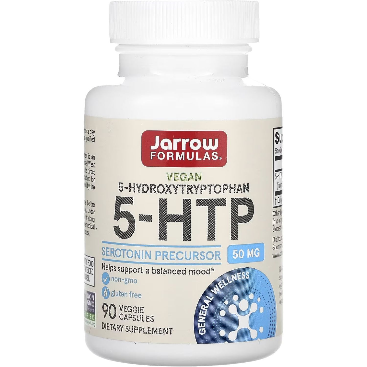 Гидрокситриптофан Jarrow Formulas 5-HTP 50 мг 90 капсул - фото 1