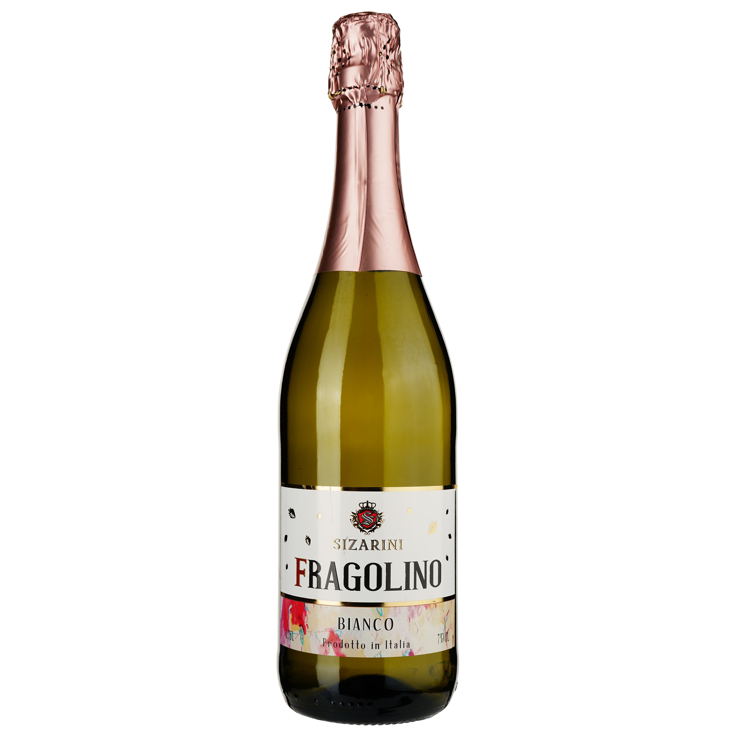 Вино ігристе Sizarini Fragolino Bianco, біле, солодке, 7,5 %, 0,75 л - фото 1