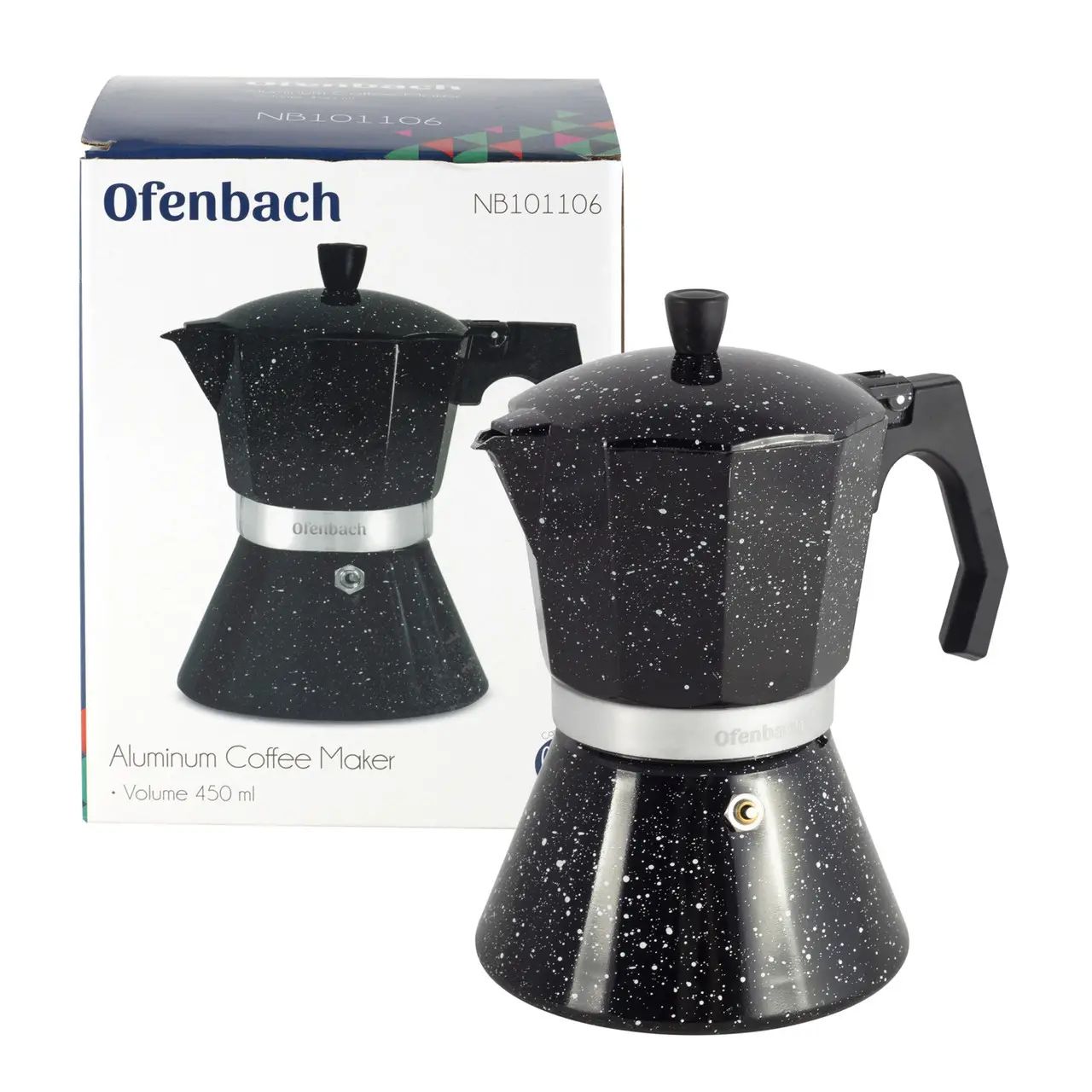 Кофеварка гейзерная Ofenbach 450 мл черная (OF-101106) - фото 11