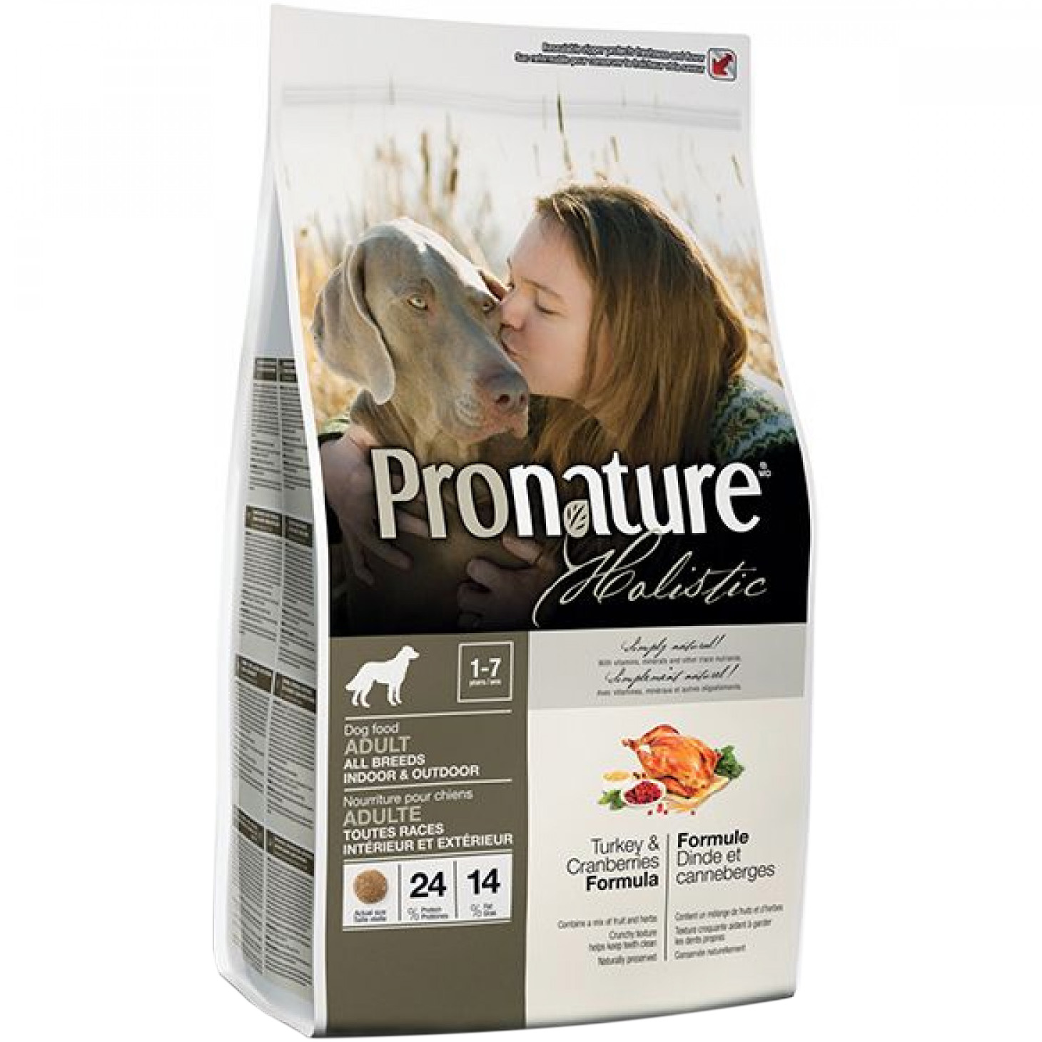 Сухой корм для собак Pronature Holistic с индейкой и клюквой 2.72 кг - фото 1