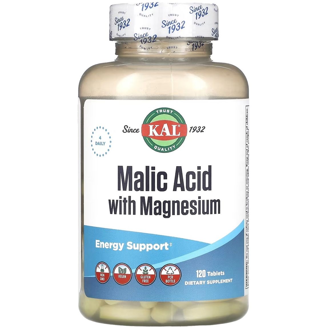 Яблучна кислота та магній KAL Malic Acid with Magnesium 120 пігулок - фото 1