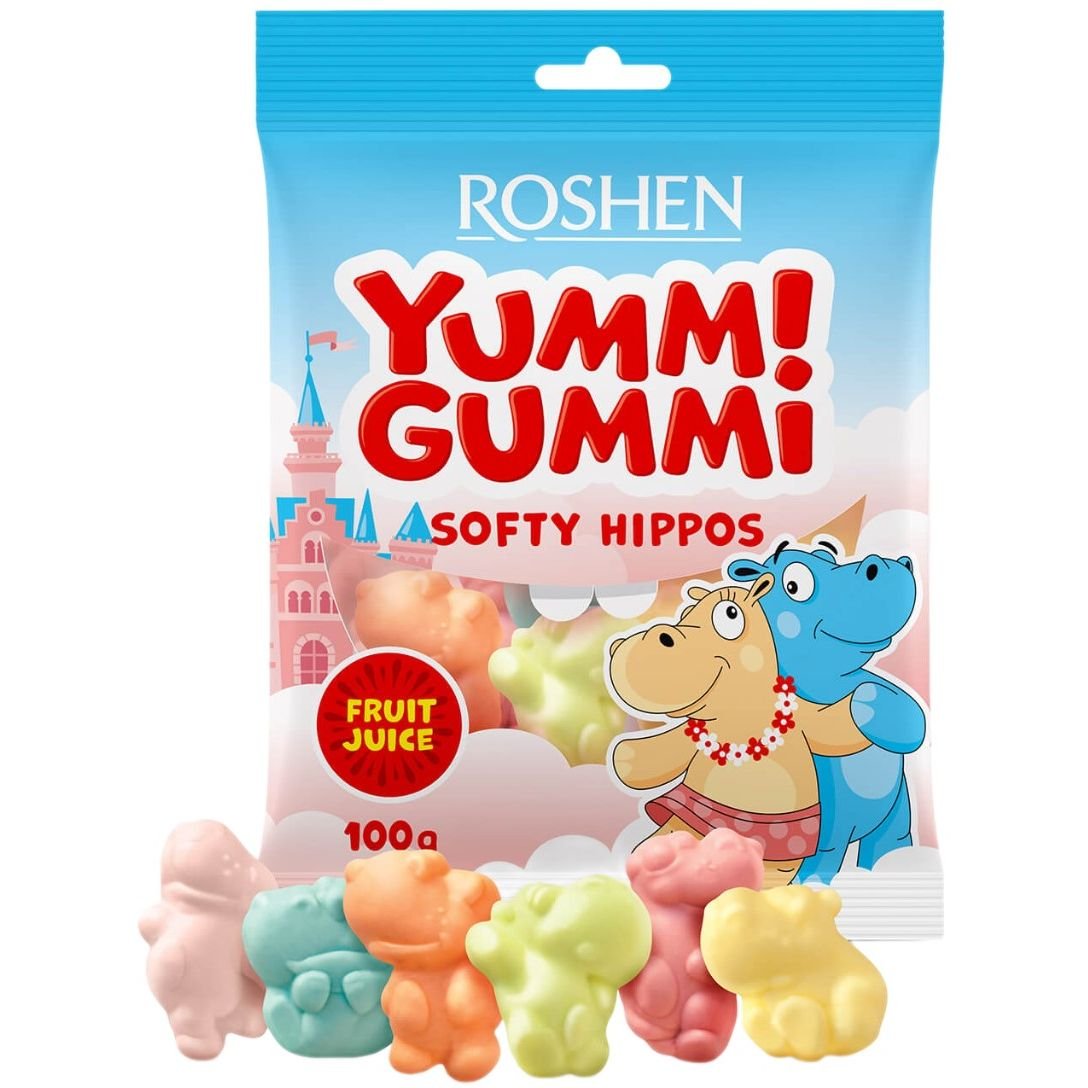 Цукерки желейні Roshen Yummi Gummi Hippos 100 г (774117) - фото 1