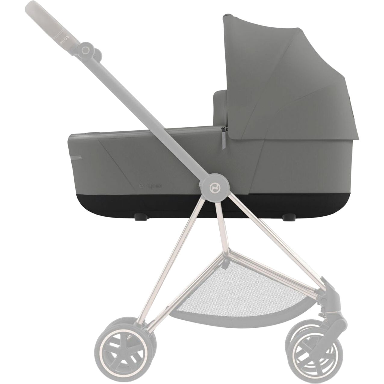 Люлька Mios Lux Soho Grey + Текстиль для прогулянкового блоку Cybex Mios Soho Grey + Шасі для коляски Cybex Mios LS RBA Matt Black - фото 8