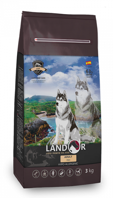 Сухий корм для собак усіх порід Landor, риба з рисом, 1 кг - фото 1