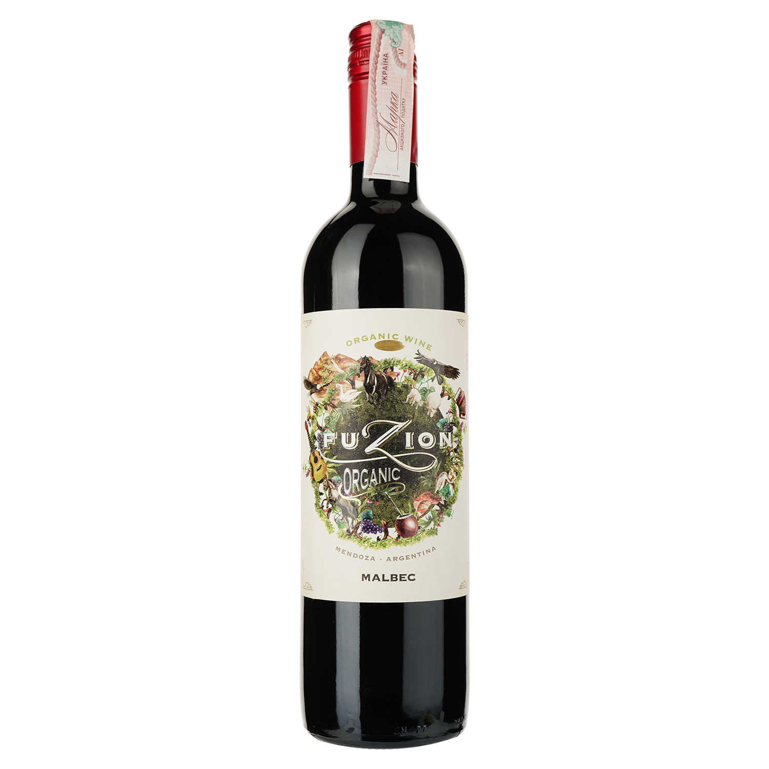 Вино Fuzion Malbec Organic 2019, красное, сухое, 13,5%, 0,75 л (35587) - фото 1