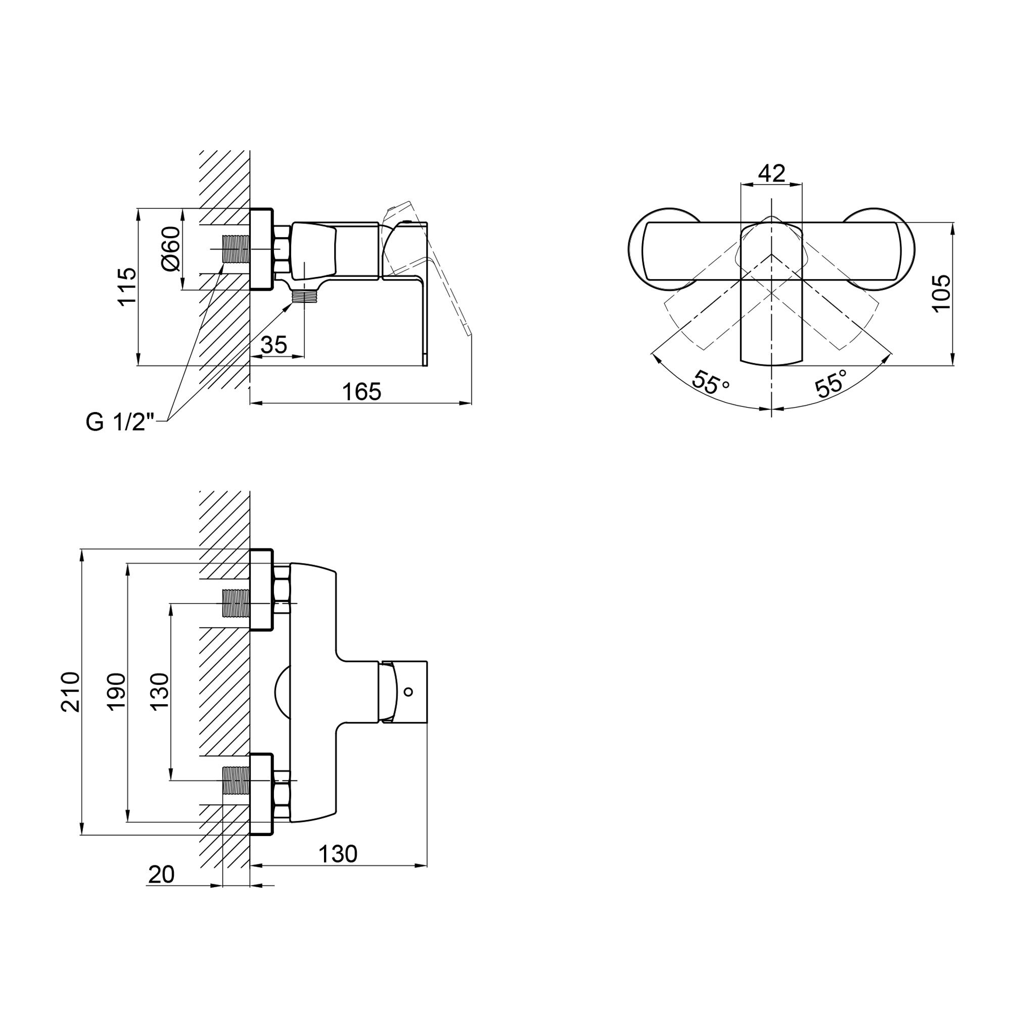 Смеситель для душа Qtap Lipno 4023101G (QTLIPNO4023101G) - фото 2