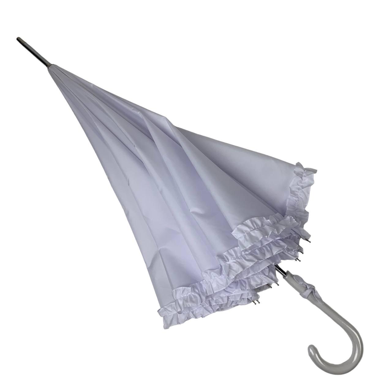 Женский зонт-трость полуавтомат Max 94 см белый - фото 5