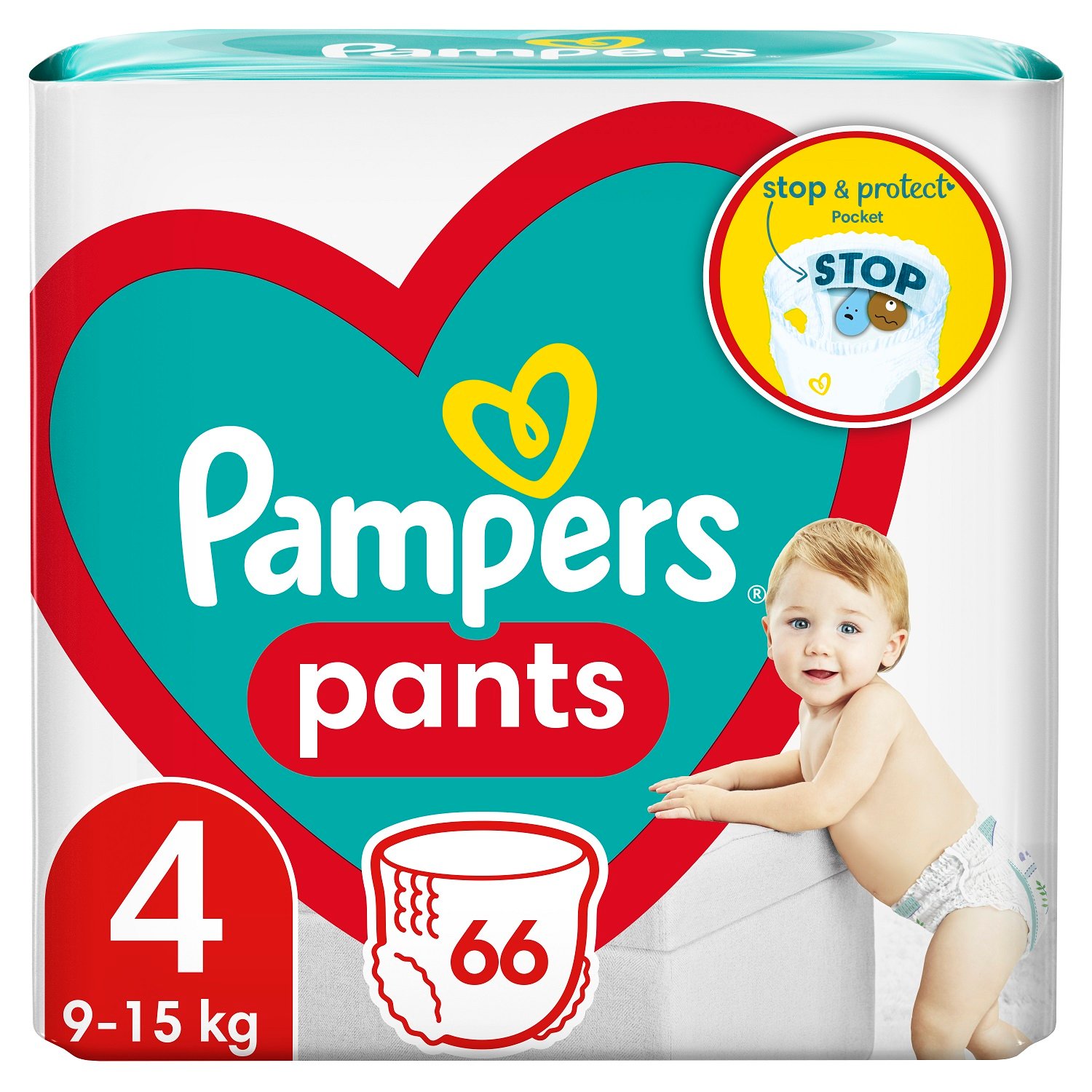Підгузки-трусики Pampers Pants 4 (9-15 кг), 66 шт. - фото 1