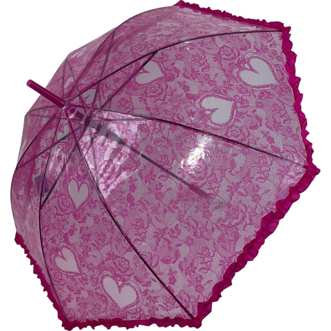 Дитяча парасолька-палиця напівавтомат S&L 84 см малинова - фото 1