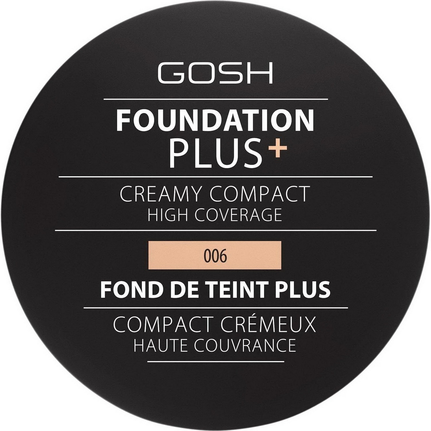 Компактная тональна основа Gosh Foundation Plus+ Creamy Compact тон 006 (Honey) 9 г - фото 1