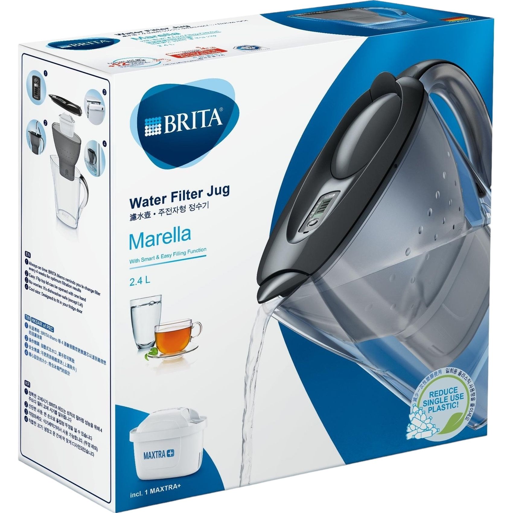 Фільтр-глечик Brita Marella Memo MX+ графіт 2.4 л (1039272) - фото 5