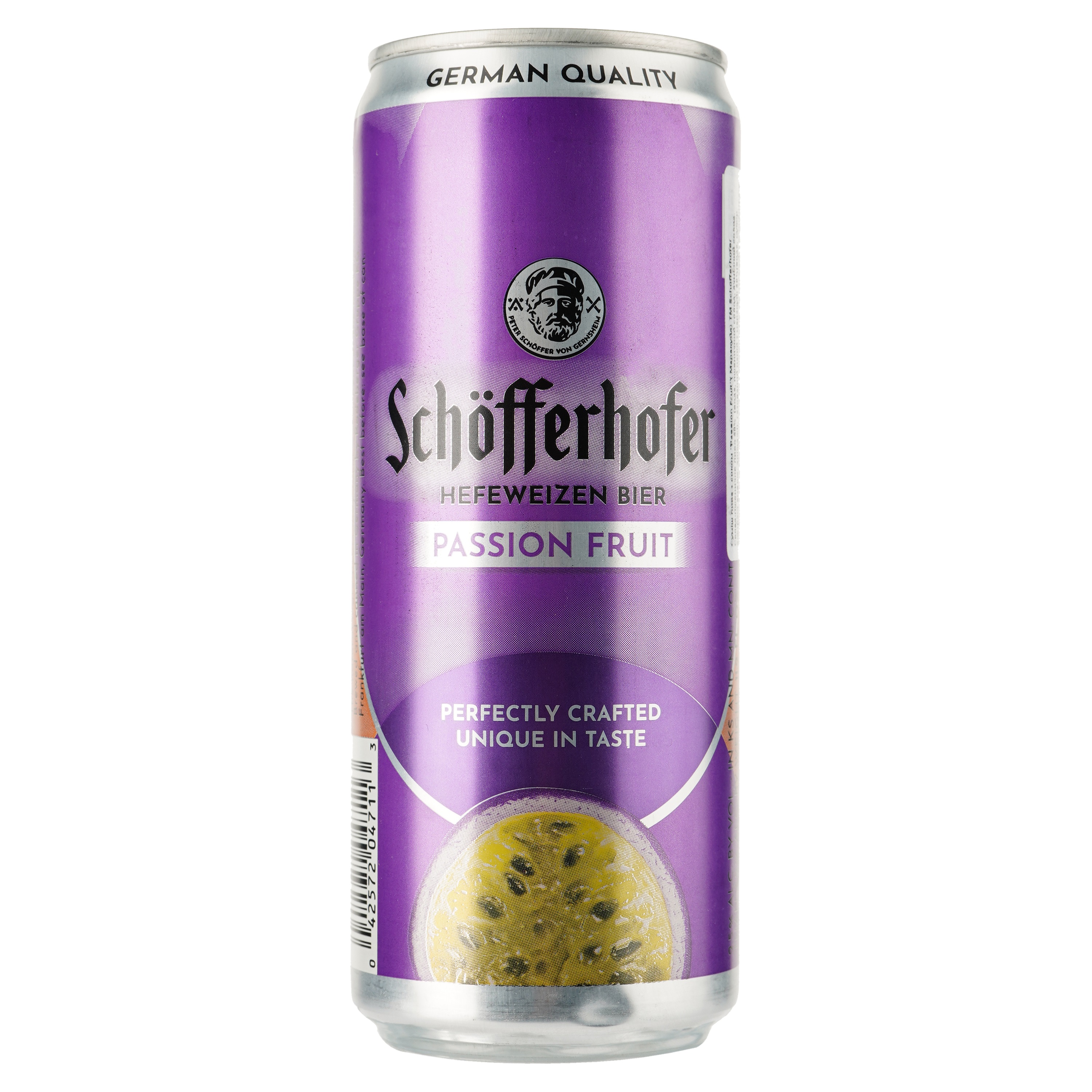 Пиво Schofferhofer Passion Fruit светлое нефильтрованное с соком, 2.5%, ж/б, 0.33 л - фото 1