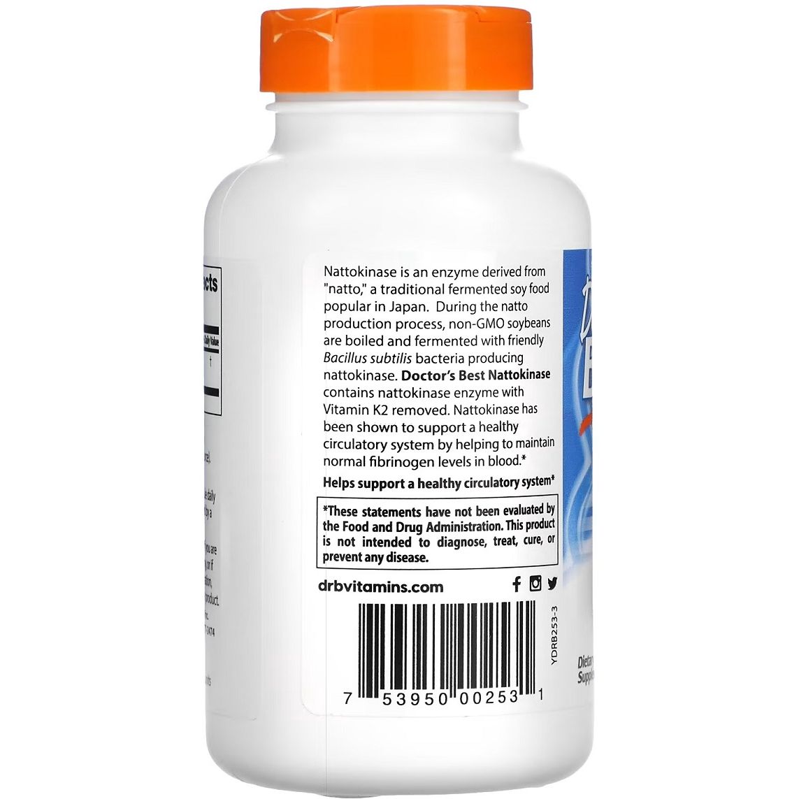 Наттокиназа Doctor's Best Nattokinase 2000 FU 270 вегетарианских капсул - фото 3