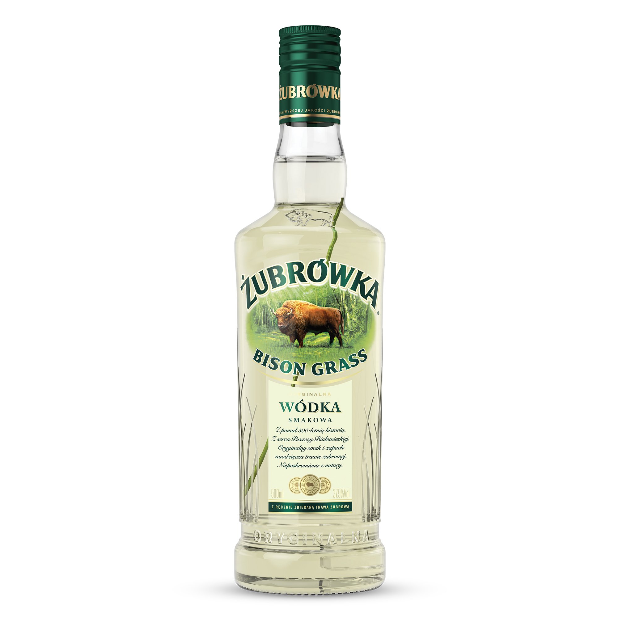 Алкогольний напій Zubrowka Bison, 37,5%, 0,5 л (484578) - фото 1