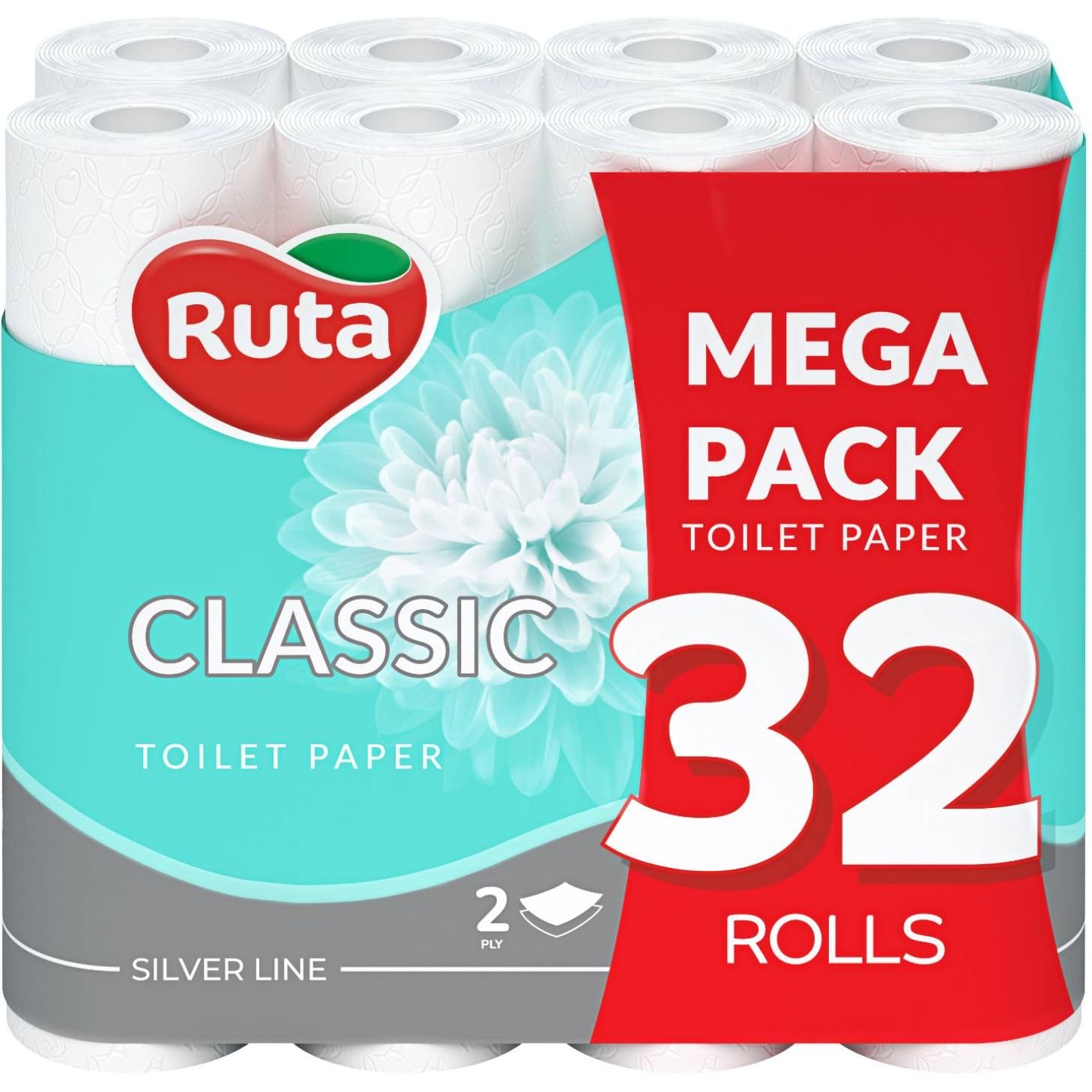 Туалетная бумага Ruta Classic, двухслойная, 32 рулона, белая - фото 1