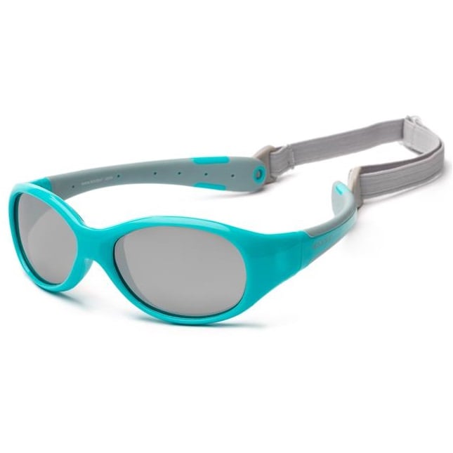 Дитячі сонцезахисні окуляри Koolsun Flex, 3+, бірюзовий з сірим (KS-FLAG003) - фото 1
