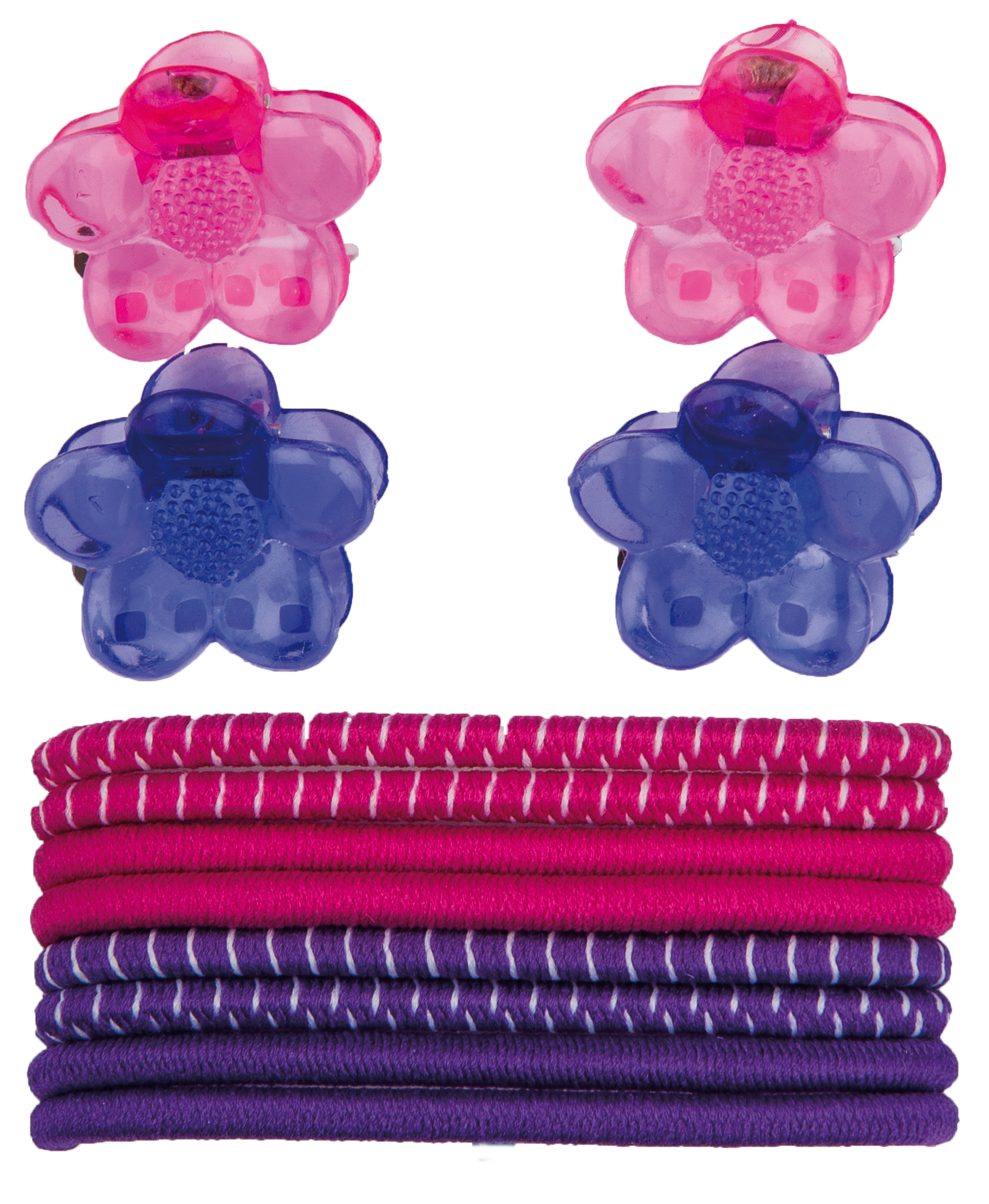 Набор резинок и заколок для волос Titania Цветочек, розовый и фиолетовый, 12 шт. (7990 GIRL) - фото 1
