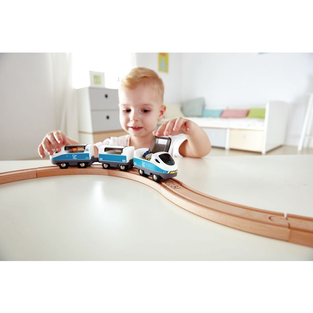 Іграшкова залізниця Hape дерев'яна 26 елементів (E3729) - фото 3