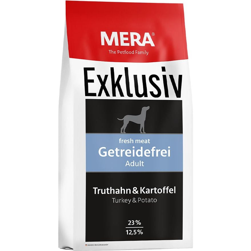Сухий корм для собак с чувствительным пищеварением Mera Exclusiv Getreidefrei Adult Truthahn & Kartoffel 15 кг - фото 1