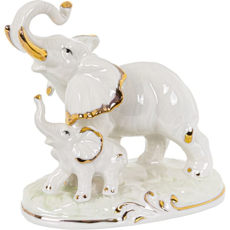 Фігурка декоративна Lefard Слони 12х12 см біла (149-014) - фото 1