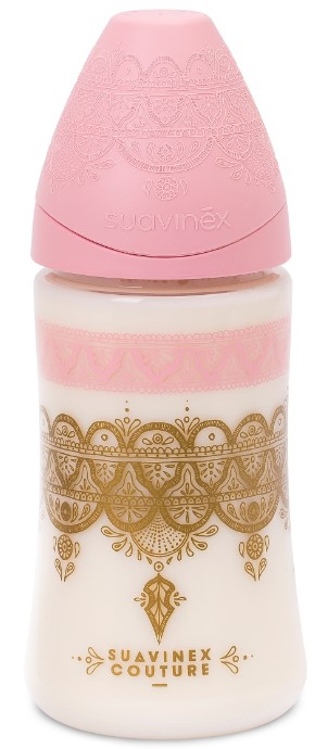 Пляшечка для годування Suavinex Couture, 270 мл, рожевий (304163) - фото 1