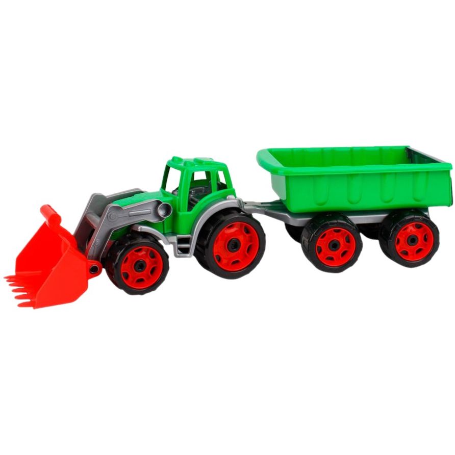 Трактор Игрушечный С Ковшом И Прицепом 3688Txk Зеленый - фото 1