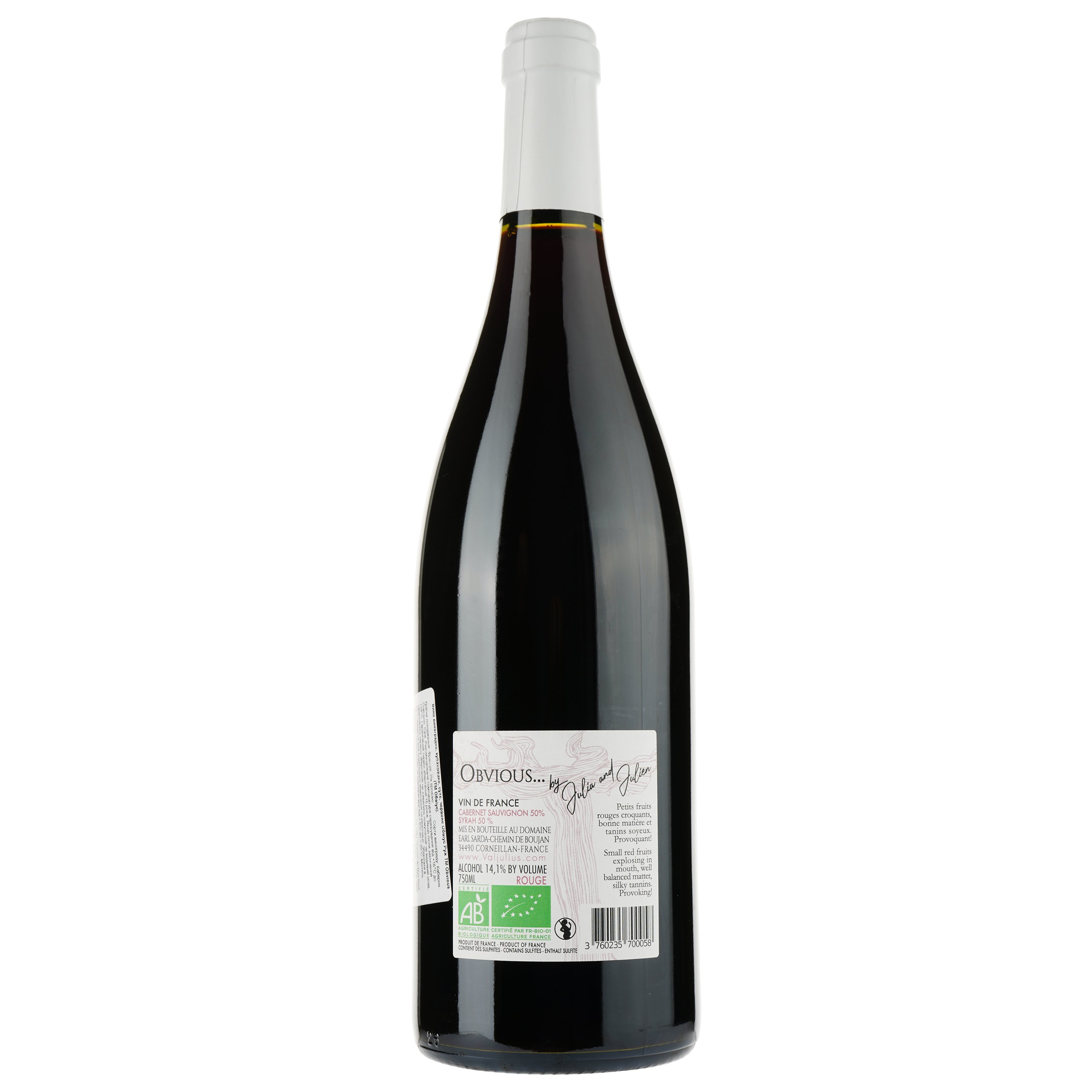 Вино Obvious Rouge 2018 Vin de France, красное, сухое, 0,75 л - фото 2