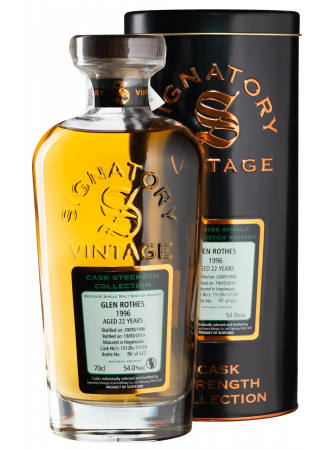 Виски Signatory Glenrothes Cask Strength Single Malt Scotch Whisky 54% 0.7 л в тубусе - фото 1