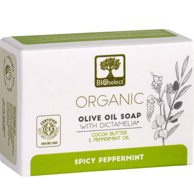 Мыло для тела и лица BIOselect Organic Olive Oil Soap Spicy Peppermint 80 г - фото 1