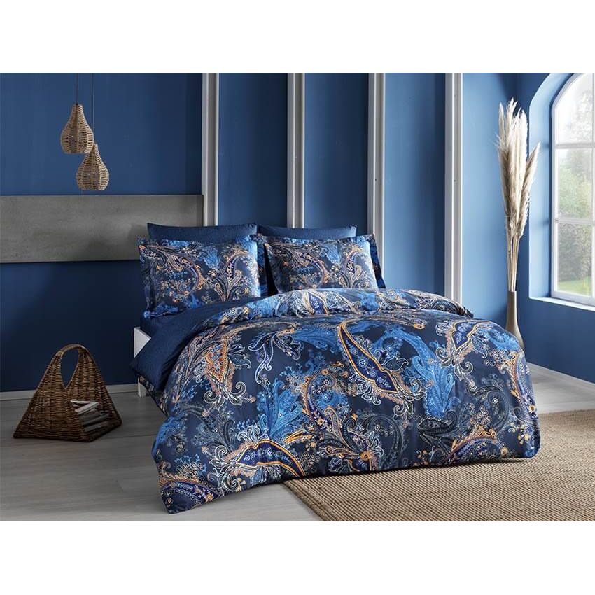 Комплект постельного белья TAC Marisol Blue Семейный Разноцветный 000229401 - фото 1