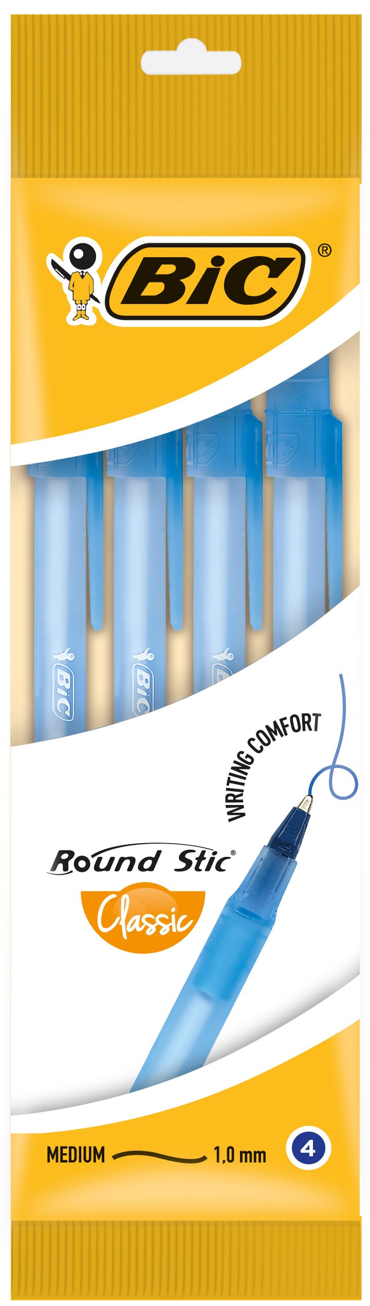 Ручка шариковая BIC Round Stic Classic, 0,32 мм, синий, 4 шт. (944176) - фото 1