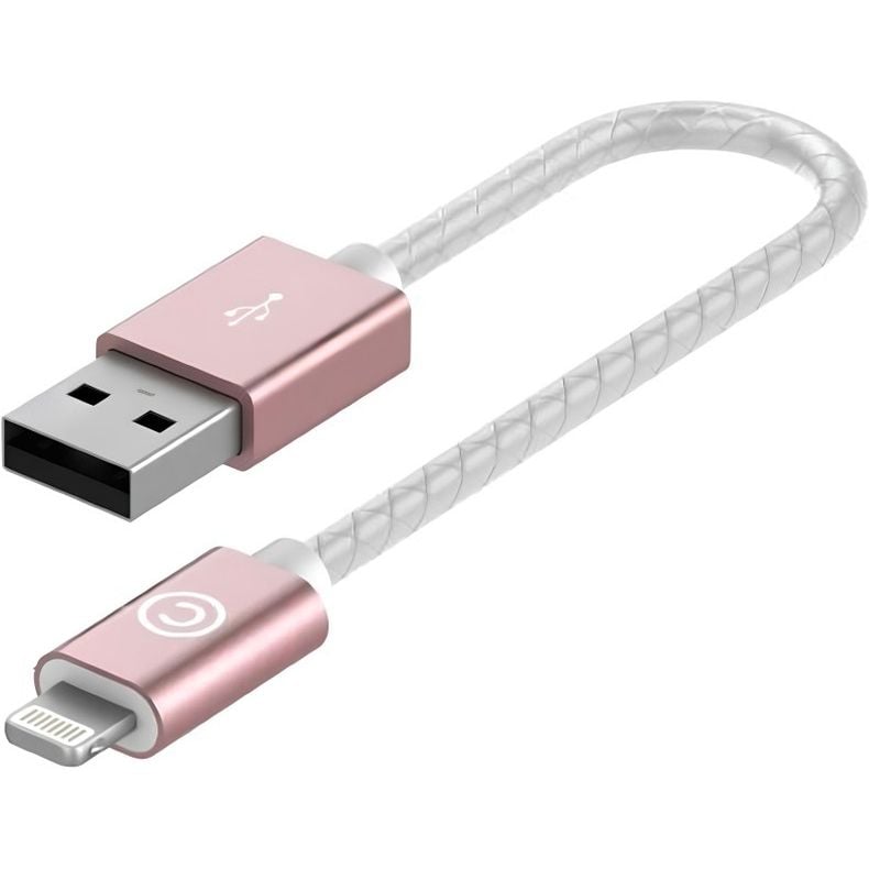 Кабель USB-A to Lightning Lab.C Leather Cable AL Rose Gold 0.15 м - фото 1