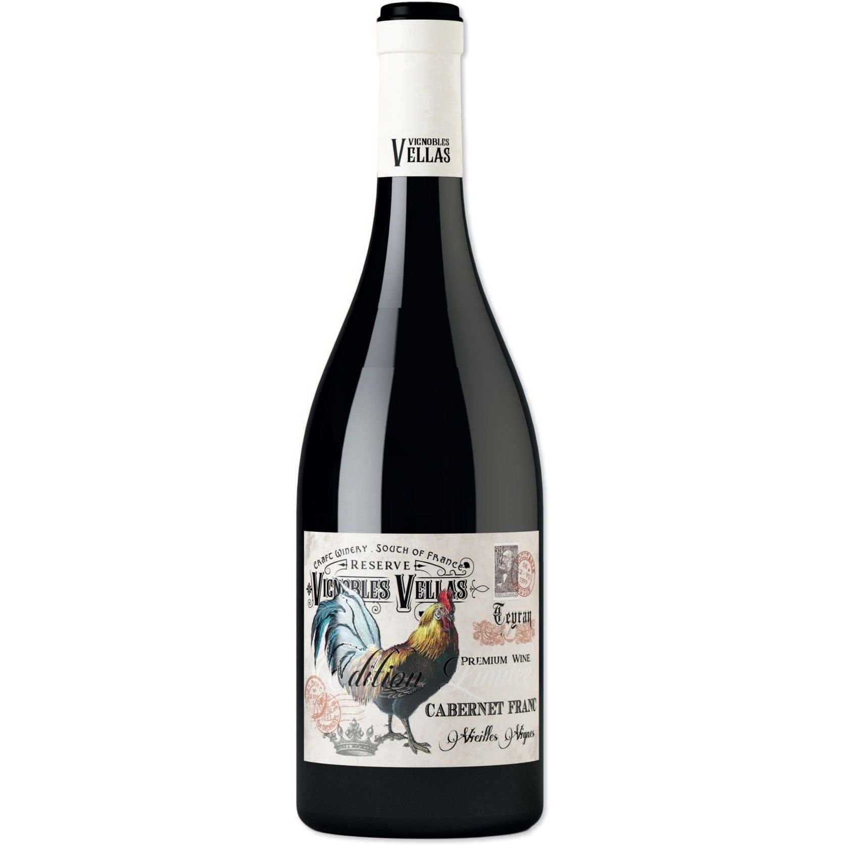 Вино Vignobles Vellas Le Coq Cabernet Franc IGP Pays D'Oc 2019 красное сухое 0.75 л - фото 1
