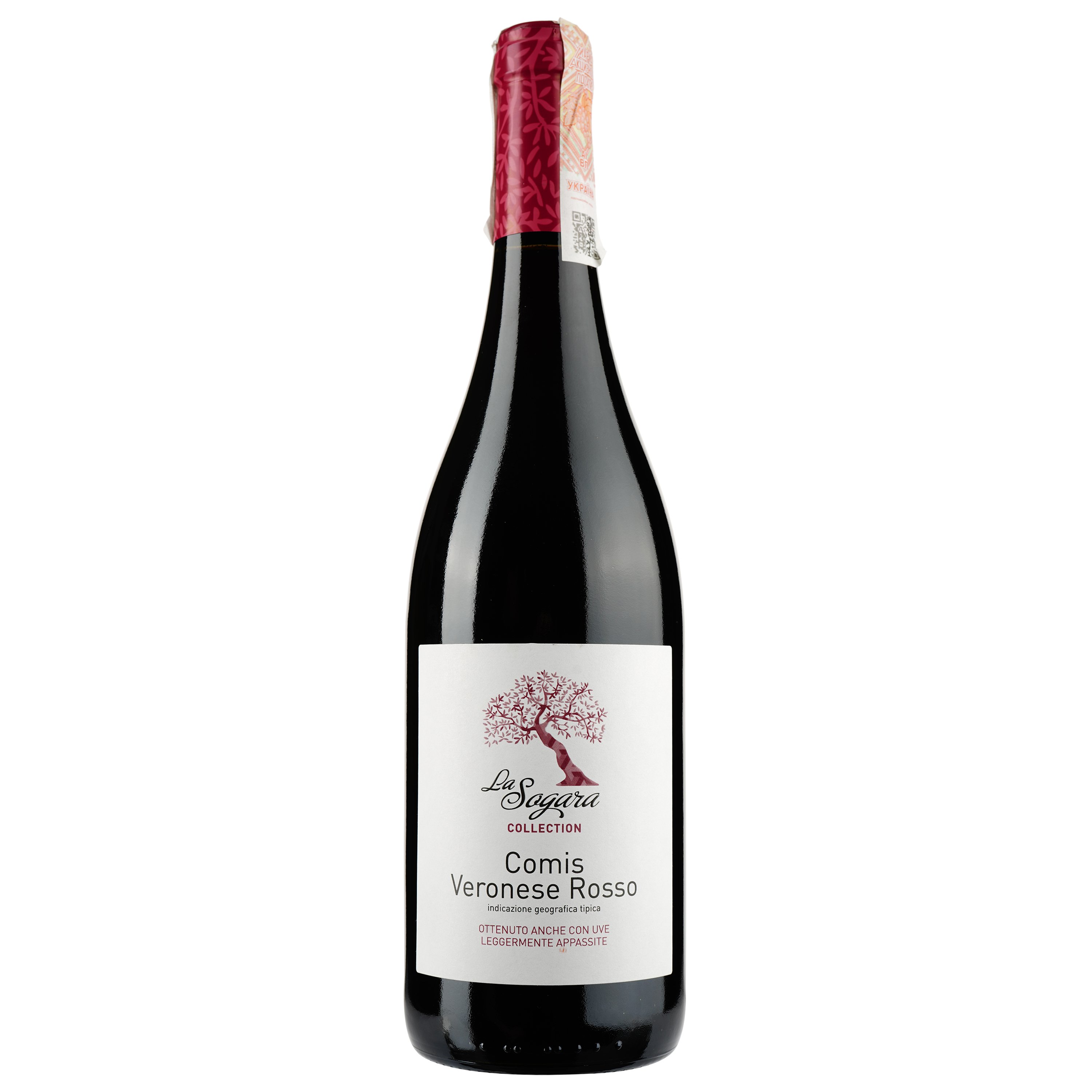 Вино La Sogara Comis Rosso Veronese Igt Light Appassimento, 14%, 0,75 л (ALR16000) - фото 1