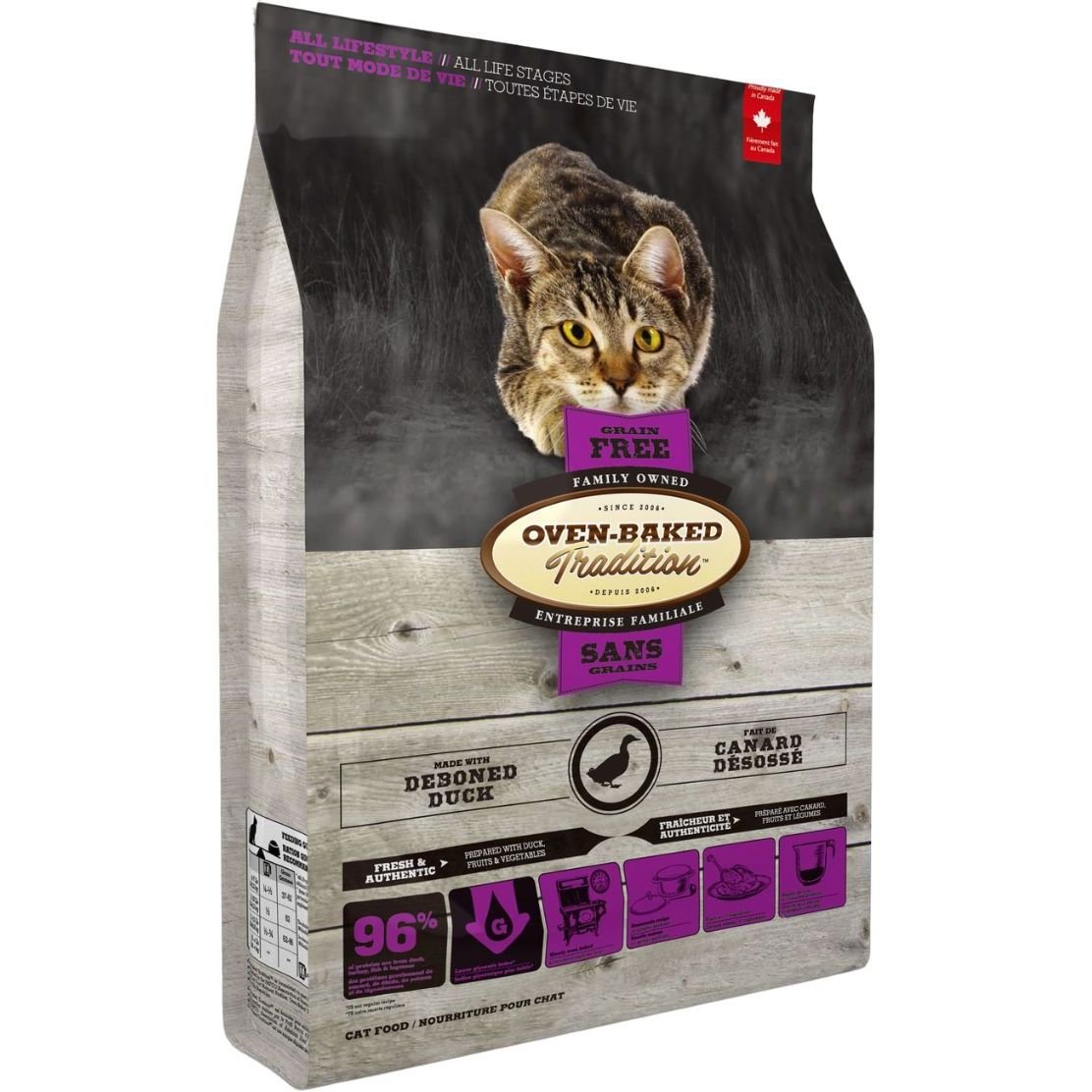 Сухий корм для котів Oven-Baked Tradition, зі свіжого м’яса качки, 2,27кг - фото 1