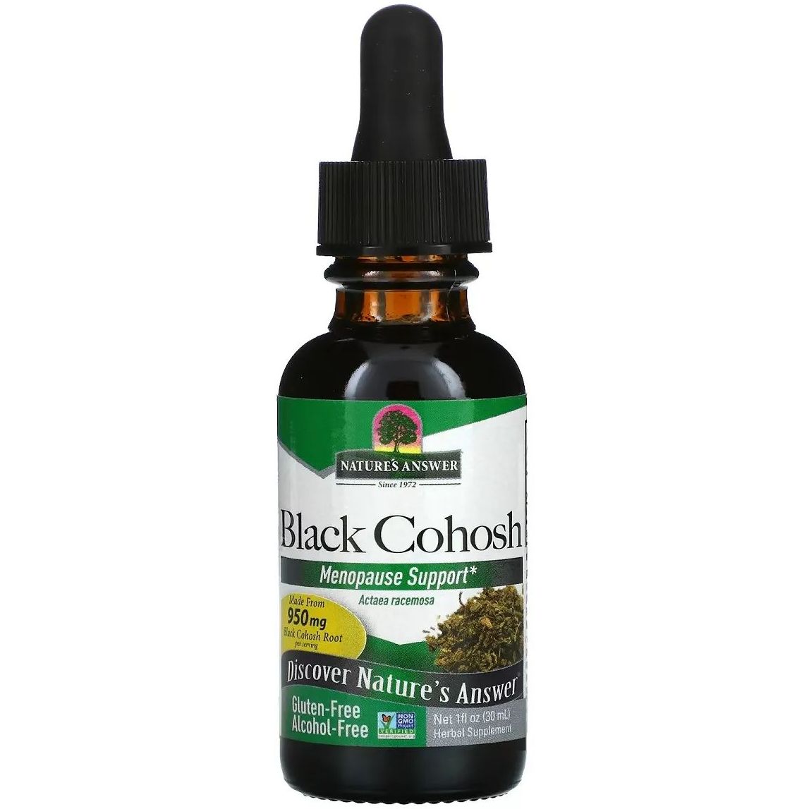 Клопогон Nature's Answer Black Cohosh Alcohol-Free 950 мг 30 мл - фото 1