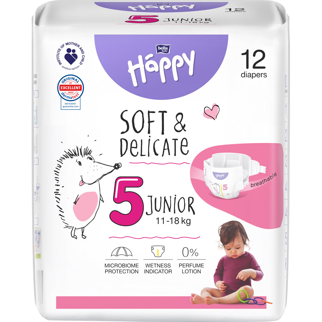 Підгузки дитячі одноразові Bella Baby Happy Junior 5 (11-18 кг) 12 шт. - фото 1