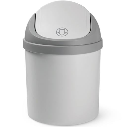 Відро для сміття з кришкою МVM, 1,6 л, сіре (BIN-10 1.6L GRAY) - фото 1