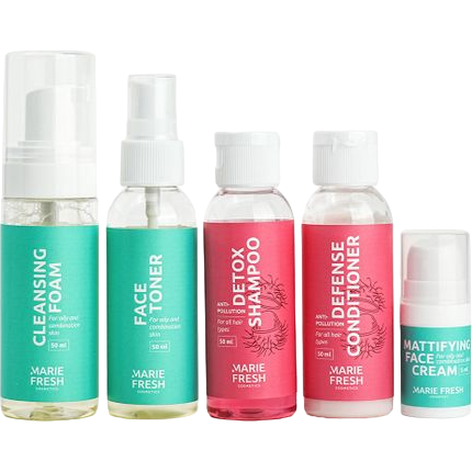 Дорожній набір Marie Fresh Cosmetics Travel Set для жирної та комбінованої шкіри 5 шт. - фото 1