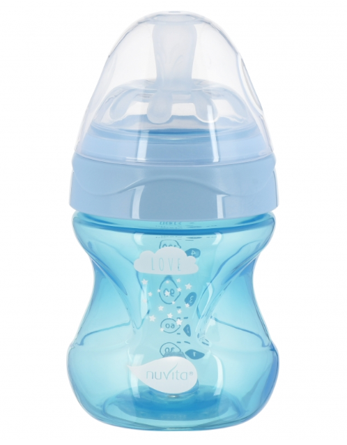 Пляшечка для годування Nuvita Mimic Cool, антиколікова, 150 мл, блакитний (NV6012SKY) - фото 1