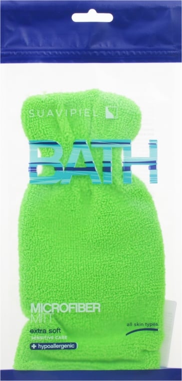 Губка банная Suavipiel Рукавичка Микрофибра, зеленый, 1 шт. - фото 1