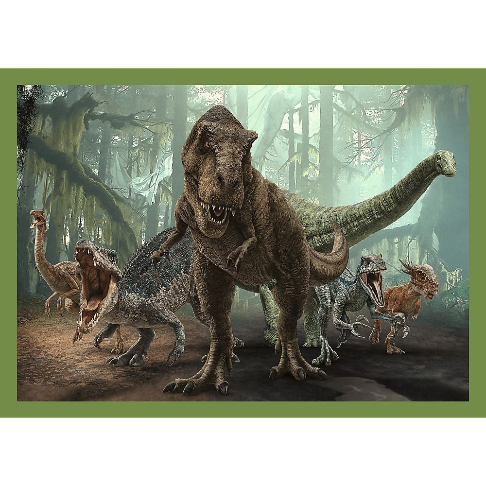 Пазлы Trefl 4 в 1 Угрожающие динозавры Мир динозавров - фото 5