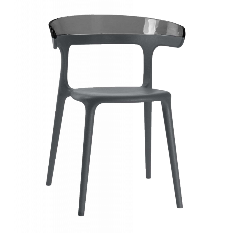 Кресло Papatya Luna, антрацит сиденье, верх прозрачно-дымчатый (279857) - фото 5
