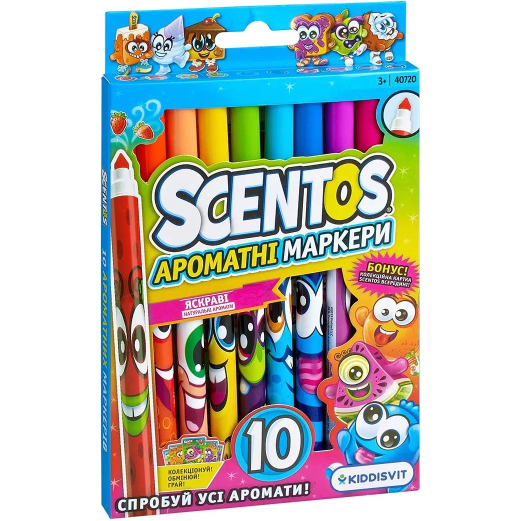 Набор ароматных маркеров Scentos Тонкая линия 10 цветов 10 шт. (2032383309.0) - фото 1