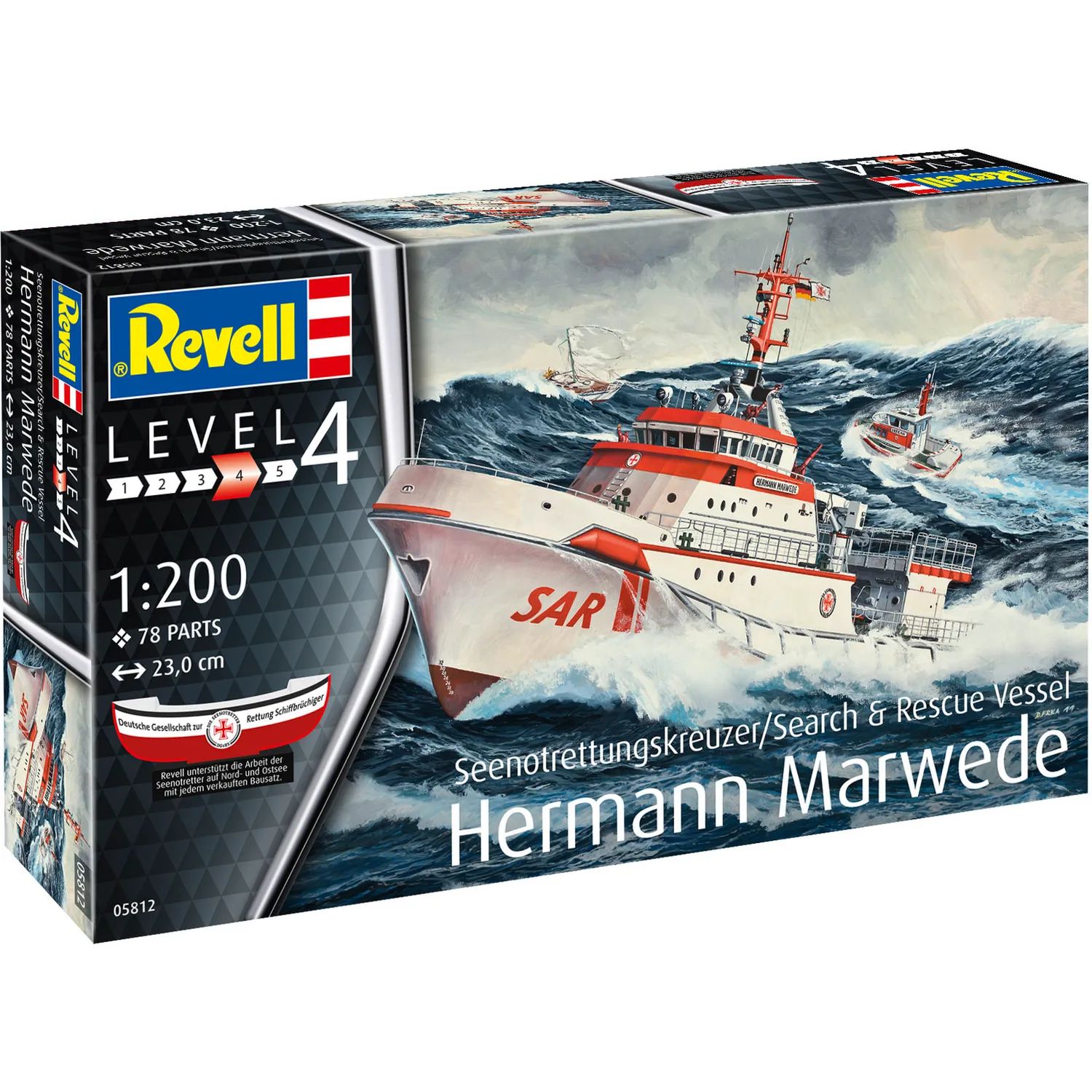 Сборная модель Revell Поисково-спасательное судно Hermann Marwede уровень 4, масштаб 1:200, 78 деталей (RVL-05812) - фото 2