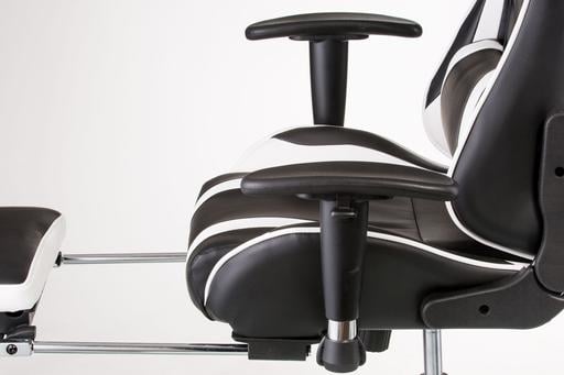 Геймерское кресло Special4you ExtremeRace с подставкой для ног черное с белым (E4732) - фото 12