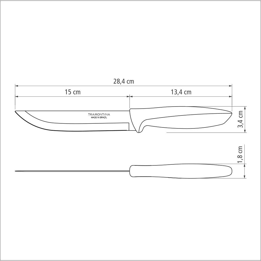 Нож для мяса Tramontina Plenus light grey 152 мм (23423/136) - фото 4