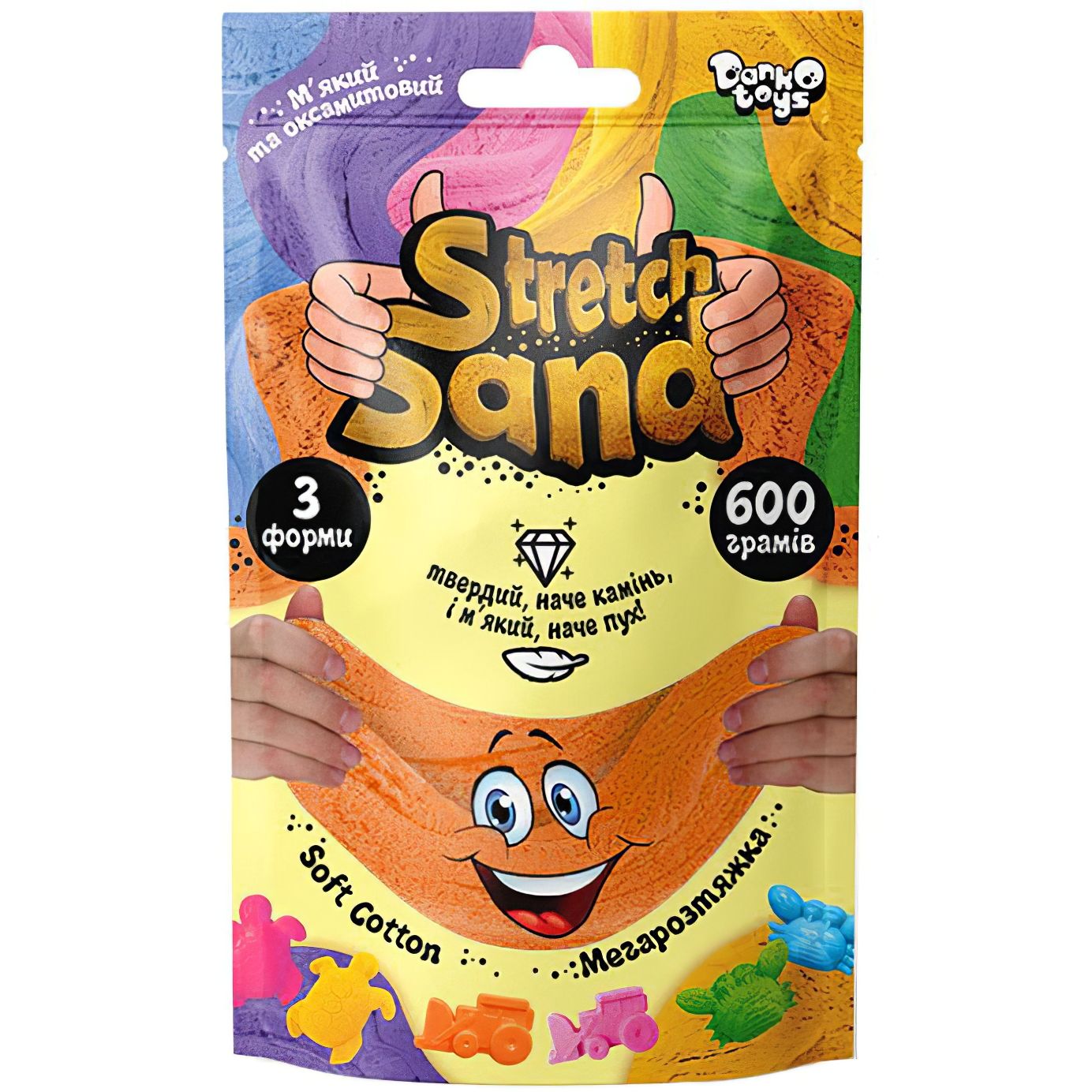 Набор креативного творчества Danko Toys Stretch Sand STS-04-01U пакет 600 гр Оранжевый - фото 1